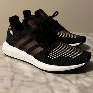 women’s black & rose gold adidas running/athletic shoes, unused